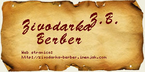 Živodarka Berber vizit kartica